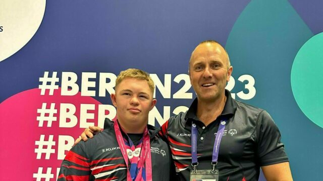 Bleddyn and Simon at the Special Okkympics 2023