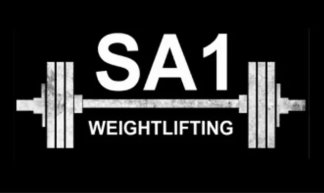 SA1 logo with black background and white writing and loaded bar