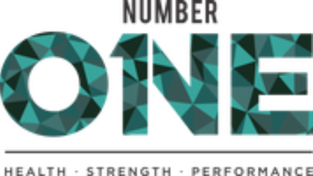 Number one logo in shades of green, grey and black